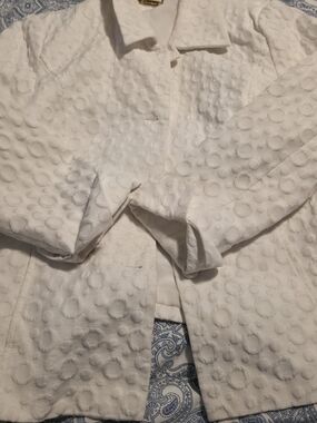 Tanjay Dressy And Comfortable White Textured Light Jacket